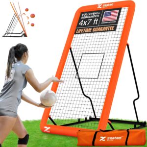 7x4 FT Volleyball & Baseball Rebounder Net – Adjustable Multi-Sport Training Equipment for Passing, Spiking, Throwing & Catching – Heavy-Duty Steel Frame, Durable PE Bounce Back Net w/Carry Bag  Sports & Outdoors
